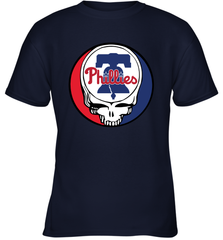 Philadelphia Phillies Grateful Dead Baseball Steal Your Face MLB Youth T-Shirt Youth T-Shirt - globaltrendtees