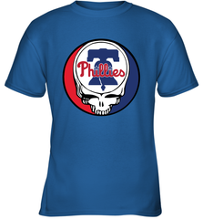 Philadelphia Phillies Grateful Dead Baseball Steal Your Face MLB Youth T-Shirt Youth T-Shirt - globaltrendtees