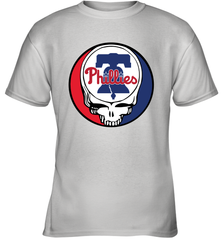 Philadelphia Phillies Grateful Dead Baseball Steal Your Face MLB Youth T-Shirt Youth T-Shirt - globaltrendtees