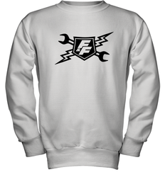 Fast & Furious Racing Shield Motif Youth Crewneck Sweatshirt
