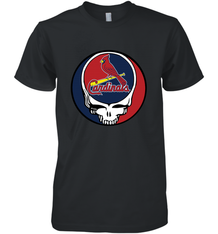 St Louis Cardinals Grateful Dead Baseball Steal Your Face MLB Men's Premium T-Shirt Men's Premium T-Shirt / Black / XS Men's Premium T-Shirt - globaltrendtees