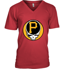 Pittsburgh Pirates Grateful Dead Baseball Steal Your Face MLB Men's V-Neck T-Shirt Men's V-Neck T-Shirt - globaltrendtees