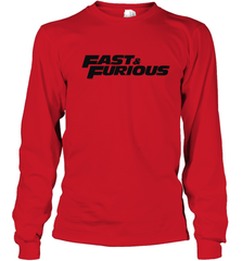 Fast & Furious Flat Black Bold Movie Logo Youth Long Sleeve T-Shirt Youth Long Sleeve T-Shirt - globaltrendtees