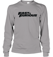 Fast & Furious Flat Black Bold Movie Logo Youth Long Sleeve T-Shirt Youth Long Sleeve T-Shirt - globaltrendtees