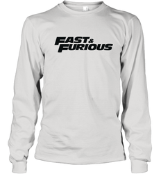 Fast & Furious Flat Black Bold Movie Logo Youth Long Sleeve T-Shirt