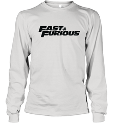 Fast & Furious Flat Black Bold Movie Logo Youth Long Sleeve T-Shirt Youth Long Sleeve T-Shirt - globaltrendtees