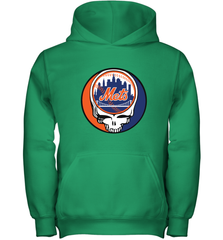 New York Mets Grateful Dead Baseball Steal Your Face MLB Youth Hooded Sweatshirt Youth Hooded Sweatshirt - globaltrendtees