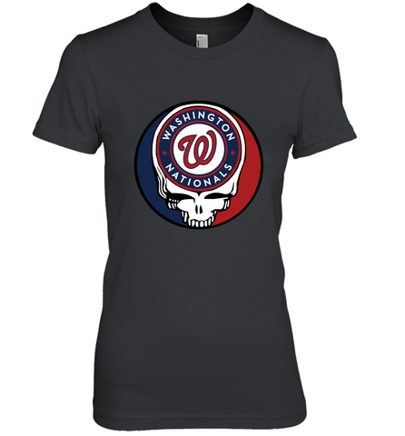 Washington Nationals Grateful Dead Baseball Steal Your Face MLB Women's Premium T-Shirt Women's Premium T-Shirt / Black / XS Women's Premium T-Shirt - globaltrendtees