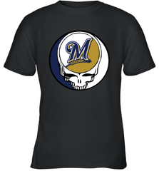 Milwaukee Brewers Grateful Dead Baseball Steal Your Face MLB Youth T-Shirt Youth T-Shirt - globaltrendtees