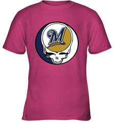 Milwaukee Brewers Grateful Dead Baseball Steal Your Face MLB Youth T-Shirt Youth T-Shirt - globaltrendtees