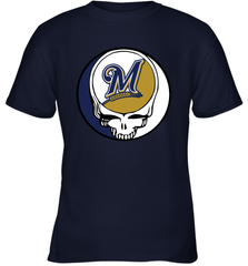 Milwaukee Brewers Grateful Dead Baseball Steal Your Face MLB Youth T-Shirt Youth T-Shirt - globaltrendtees