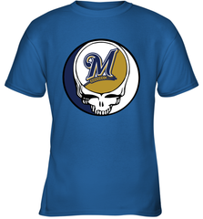 Milwaukee Brewers Grateful Dead Baseball Steal Your Face MLB Youth T-Shirt Youth T-Shirt - globaltrendtees