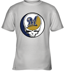 Milwaukee Brewers Grateful Dead Baseball Steal Your Face MLB Youth T-Shirt Youth T-Shirt - globaltrendtees