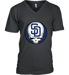 San Diego Padres Grateful Dead Baseball Steal Your Face MLB Men's V-Neck T-Shirt