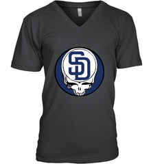 San Diego Padres Grateful Dead Baseball Steal Your Face MLB Men's V-Neck T-Shirt Men's V-Neck T-Shirt - globaltrendtees