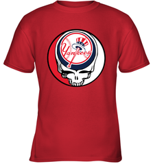 New York Yankees Grateful Dead Baseball Steal Your Face MLB Youth T-Shirt Youth T-Shirt - globaltrendtees