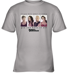 Fast & Furious You Can Have It All Group Shot Panels Black Youth T-Shirt Youth T-Shirt - globaltrendtees