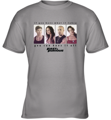 Fast & Furious You Can Have It All Group Shot Panels Black Youth T-Shirt Youth T-Shirt - globaltrendtees