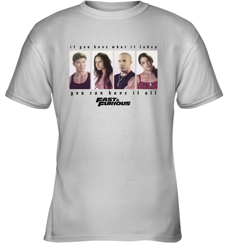 Fast & Furious You Can Have It All Group Shot Panels Black Youth T-Shirt Youth T-Shirt / White / XS Youth T-Shirt - globaltrendtees