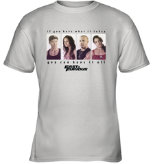 Fast & Furious You Can Have It All Group Shot Panels Black Youth T-Shirt Youth T-Shirt - globaltrendtees