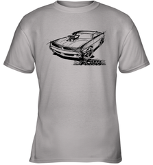 Fast & Furious Dom's Charger with Engine Youth T-Shirt Youth T-Shirt - globaltrendtees