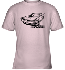 Fast & Furious Dom's Charger with Engine Youth T-Shirt Youth T-Shirt - globaltrendtees