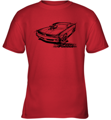 Fast & Furious Dom's Charger with Engine Youth T-Shirt Youth T-Shirt - globaltrendtees