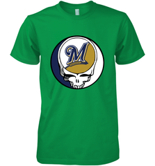 Milwaukee Brewers Grateful Dead Baseball Steal Your Face MLB Men's Premium T-Shirt Men's Premium T-Shirt - globaltrendtees