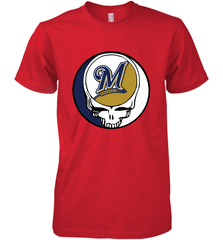 Milwaukee Brewers Grateful Dead Baseball Steal Your Face MLB Men's Premium T-Shirt Men's Premium T-Shirt - globaltrendtees