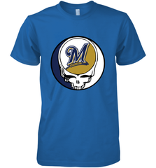 Milwaukee Brewers Grateful Dead Baseball Steal Your Face MLB Men's Premium T-Shirt Men's Premium T-Shirt - globaltrendtees