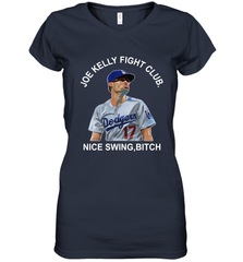 Joe Kelly Fight Club Nice Swing Bitch Womens V-Neck T-Shirt Womens V-Neck T-Shirt - globaltrendtees