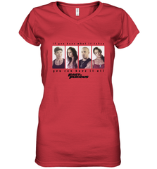 Fast & Furious You Can Have It All Group Shot Panels Black Women's V-Neck T-Shirt Women's V-Neck T-Shirt - globaltrendtees