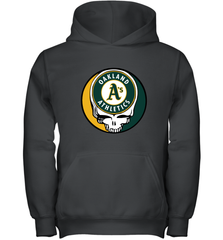 Oakland Athletics Grateful Dead Baseball Steal Your Face MLB Youth Hooded Sweatshirt Youth Hooded Sweatshirt - globaltrendtees