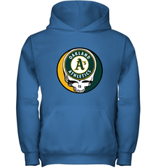 Oakland Athletics Grateful Dead Baseball Steal Your Face MLB Youth Hooded Sweatshirt Youth Hooded Sweatshirt - globaltrendtees