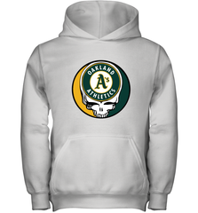 Oakland Athletics Grateful Dead Baseball Steal Your Face MLB Youth Hooded Sweatshirt Youth Hooded Sweatshirt - globaltrendtees