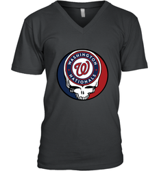 Washington Nationals Grateful Dead Baseball Steal Your Face MLB Men's V-Neck T-Shirt