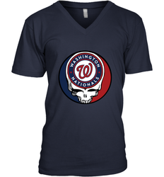 Washington Nationals Grateful Dead Baseball Steal Your Face MLB Men's V-Neck T-Shirt