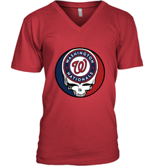 Washington Nationals Grateful Dead Baseball Steal Your Face MLB Men's V-Neck T-Shirt Men's V-Neck T-Shirt - globaltrendtees