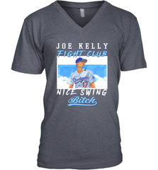 Joe Kelly Fight Club Nice Swing Bitch Dogers Baseball Club Mens V-Neck T-Shirt Mens V-Neck T-Shirt - globaltrendtees