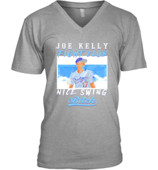 Joe Kelly Fight Club Nice Swing Bitch Dogers Baseball Club Mens V-Neck T-Shirt Mens V-Neck T-Shirt - globaltrendtees