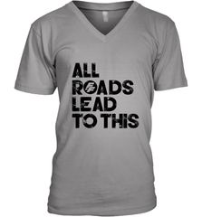 Fast & Furious Logo All Roads Lead To This Men's V-Neck T-Shirt Men's V-Neck T-Shirt - globaltrendtees