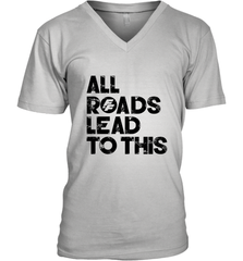 Fast & Furious Logo All Roads Lead To This Men's V-Neck T-Shirt Men's V-Neck T-Shirt - globaltrendtees