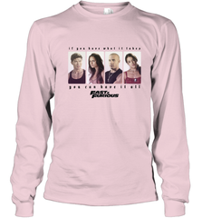 Fast & Furious You Can Have It All Group Shot Panels Black Youth Long Sleeve T-Shirt Youth Long Sleeve T-Shirt - globaltrendtees