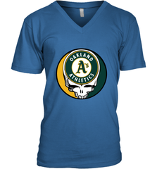 Oakland Athletics Grateful Dead Baseball Steal Your Face MLB Men's V-Neck T-Shirt Men's V-Neck T-Shirt - globaltrendtees