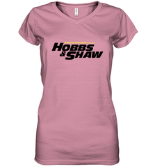 Fast & Furious Hobbs & Shaw Yellow And Black Movie Logo Women's V-Neck T-Shirt Women's V-Neck T-Shirt - globaltrendtees