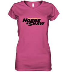 Fast & Furious Hobbs & Shaw Yellow And Black Movie Logo Women's V-Neck T-Shirt Women's V-Neck T-Shirt - globaltrendtees