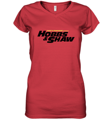 Fast & Furious Hobbs & Shaw Yellow And Black Movie Logo Women's V-Neck T-Shirt Women's V-Neck T-Shirt - globaltrendtees