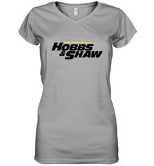 Fast & Furious Hobbs & Shaw Yellow And Black Movie Logo Women's V-Neck T-Shirt Women's V-Neck T-Shirt - globaltrendtees