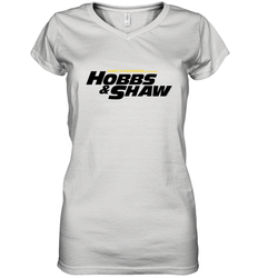 Fast & Furious Hobbs & Shaw Yellow And Black Movie Logo Women's V-Neck T-Shirt