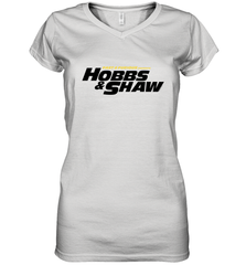 Fast & Furious Hobbs & Shaw Yellow And Black Movie Logo Women's V-Neck T-Shirt Women's V-Neck T-Shirt - globaltrendtees